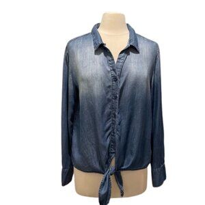 Cloth & Stone Chambray Top with Tie Size Large